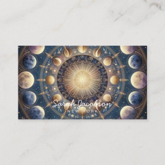 Boho Celestial Visitekaartje – Kosmische Nachtelij (Voorkant)