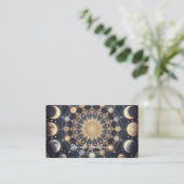 Boho Celestial Visitekaartje – Kosmische Nachtelij (Staand voorkant)