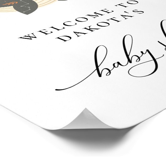 Boho Celestial Whale Baby shower Welkom Poster (Hoek)