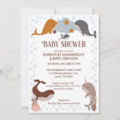 Boho Celestial Whales Star Baby shower Uitnodiging (Voorkant)