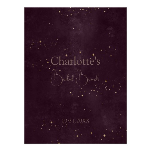 Boho Celestial zon en maan bruids brunch teken Perfect Poster (Voorkant)