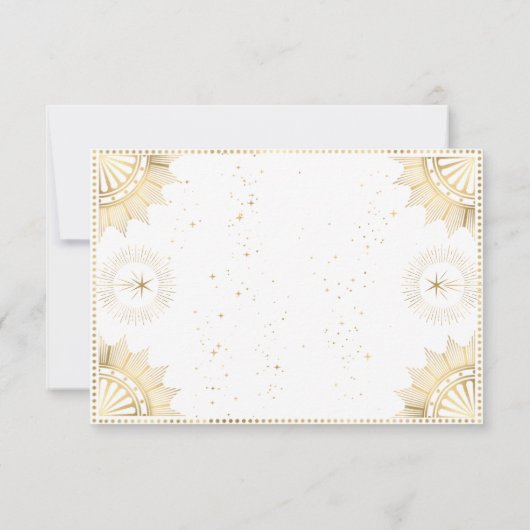 Boho Celestial Zon en Maan Bruidsdouche Tarot Bedankkaart (Achterkant)