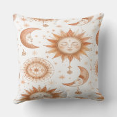 Boho Celestial Zon Maan Worp Kussen (Achterkant)