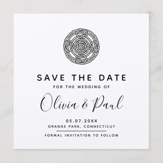 Boho celtic stijl Save the Date Trouwkaart Kaart (Voorkant)