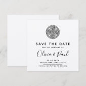 Boho celtic stijl Save the Date Trouwkaart Kaart (Voorkant / Achterkant)