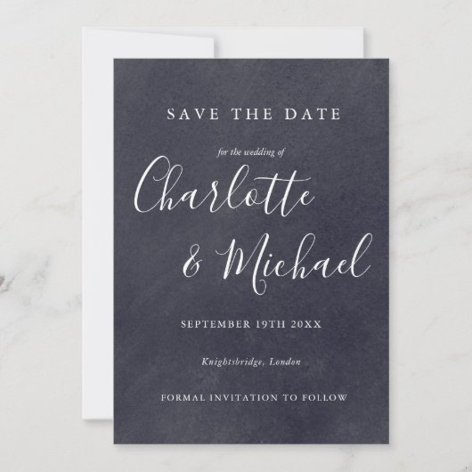 Boho Chalkboard Signature Save the Date Kaart (Voorkant)