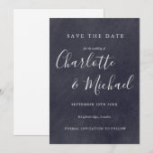 Boho Chalkboard Signature Save the Date Kaart (Voorkant / Achterkant)