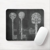 boho Chalkboard Victoriaans steampunk skelet sleut Muismat (Met muis)