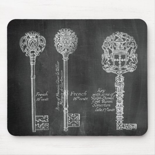 boho Chalkboard Victoriaans steampunk skelet sleut Muismat (Voorkant)