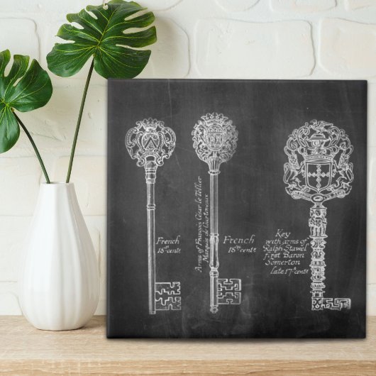 boho Chalkboard Victoriaans steampunk skelet sleut Tegeltje