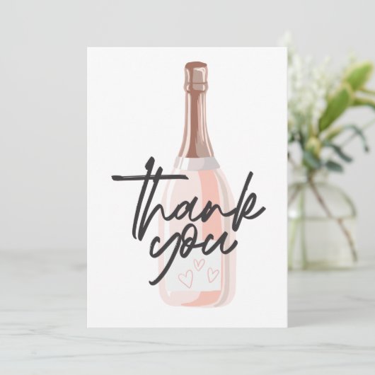 Boho Champagne Bedankkaart (Staand voorkant)