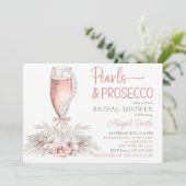 Boho Champagne Glazen Parels & Prosecco Vrijgezell Kaart (Staand voorkant)