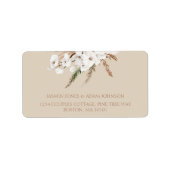Boho Champagne Pampas Grass Wedding Etiket (Voorkant)