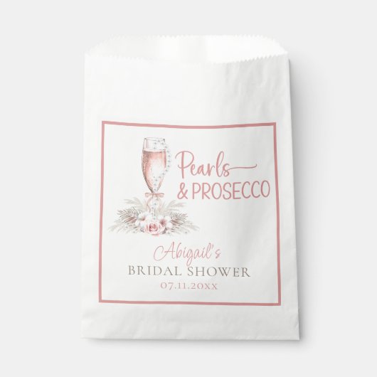 Boho Champagneglas Parels&P prosecco Bruidsdouche Bedankzakje (Voorkant)