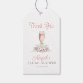 Boho Champagneglas Parels&P prosecco Bruidsmeisje Cadeaulabel (Voorkant)