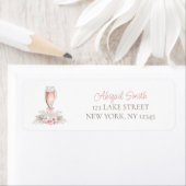 Boho Champagneglas Parels&P prosecco Bruidsmeisjes Etiket (Insitu)