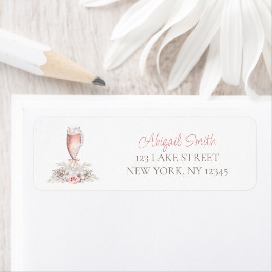 Boho Champagneglas Parels&P prosecco Bruidsmeisjes Etiket (Insitu)