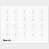 Boho Champagneglas Parels&P prosecco Bruiloftsfees Ronde Sticker (Vel)