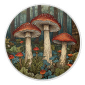 Boho  champignons bos keramische knop (Voorkant)