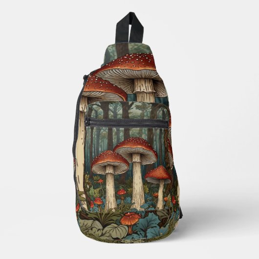 Boho  champignons bos sling bag (Voorkant)