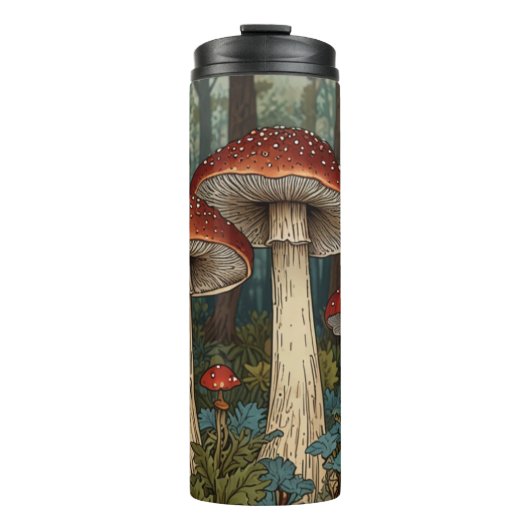 Boho champignons bos thermosbeker (Voorkant)