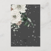Boho Charcoal Pine Winter Sparkle Details Informatiekaartje (Achterkant)