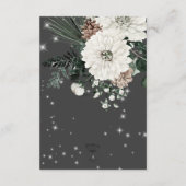 Boho Charcoal Pine Winter Sparkle receptie Informatiekaartje (Achterkant)
