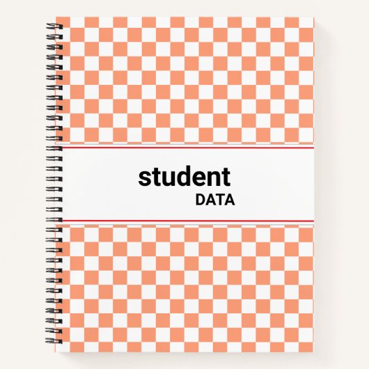 Boho Checkerboard Binder | Trendy Back to School  Notitieboek (Voorkant)