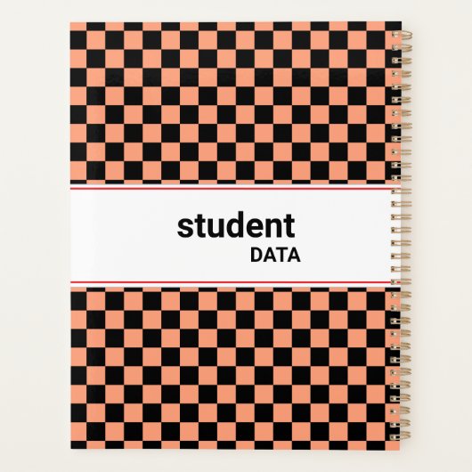 Boho Checkerboard Binder | Trendy Back to School  Planner (Achterkant)