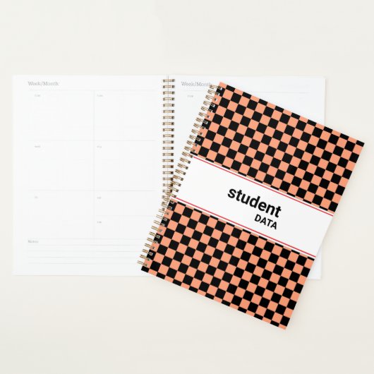 Boho Checkerboard Binder | Trendy Terug naar Schoo Planner (Display)