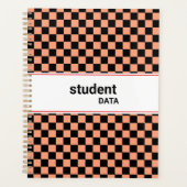 Boho Checkerboard Binder | Trendy Terug naar Schoo Planner (Voorkant)