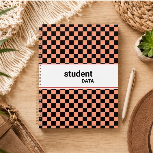 Boho Checkerboard Binder | Trendy Terug naar Schoo Planner