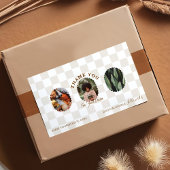 Boho Checkerboard Pattern Bedankt voor uw bestelli Rechthoekige Sticker