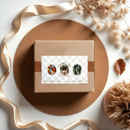 Boho Checkerboard Pattern Bedankt voor uw bestelli Rechthoekige Sticker