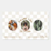 Boho Checkerboard Pattern Bedankt voor uw bestelli Rechthoekige Sticker (Voorkant)
