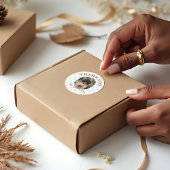 Boho Checkerboard Pattern Bedankt voor uw bestelli Ronde Sticker