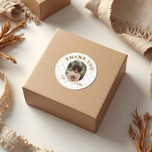 Boho Checkerboard Pattern Bedankt voor uw bestelli Ronde Sticker