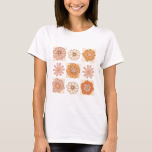 Boho Checkered Floral Shirt Retrobloem T-shirt