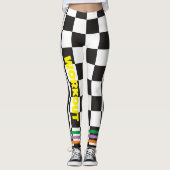 Boho Checkered zwart-wit l Workout Leggings (Voorkant)