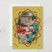 Boho Cheetah & Glitter Ovale Foto Kerstmis Feestdagenkaart (Voorkant)
