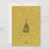 Boho Cheetah & Glitter Ovale Foto Kerstmis Feestdagenkaart (Achterkant)