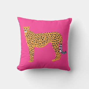 Boho Cheetah op Bright Pink Kussen