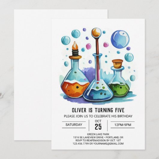 Boho Chemie Lab Experiment Wetenschapper Verjaarda Kaart (Voorkant / Achterkant)