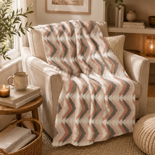 Boho Chevron  Fleece Deken