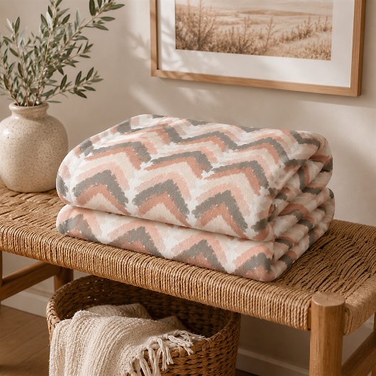 Boho Chevron Fleece Deken