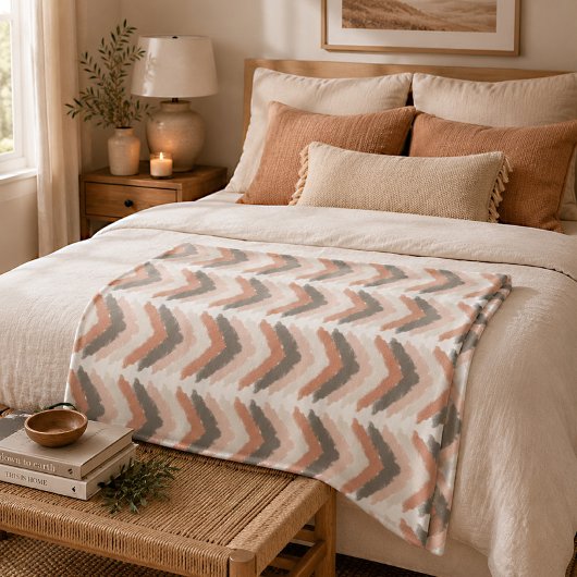Boho Chevron Fleece Deken