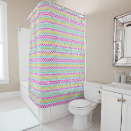 Boho Chevron Patroon Kleurrijk Douchegordijn
