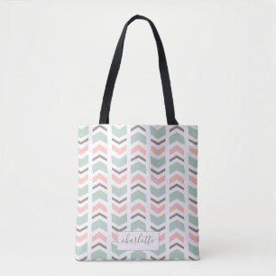 Boho chevron-patroon tote bag