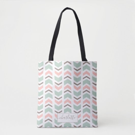 Boho chevron-patroon tote bag (Voorkant)