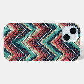 Boho Chevron Pattern | Blauwgroen, Koraal & Crème  Case-Mate iPhone Case (Achterkant (horizontaal))